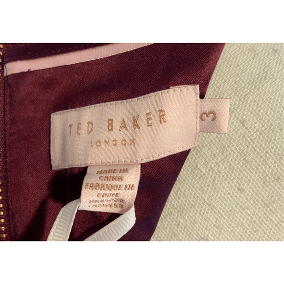 Ted Baker Burgundy Red Dress - Picture 11 of 14